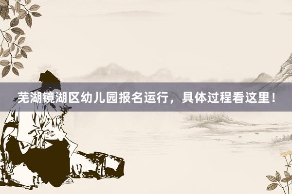 芜湖镜湖区幼儿园报名运行，具体过程看这里！